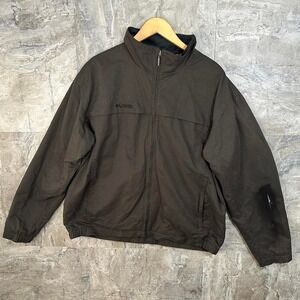 Columbia Sportswear black lightweight jacket Men's XL Paint stain on sleeve